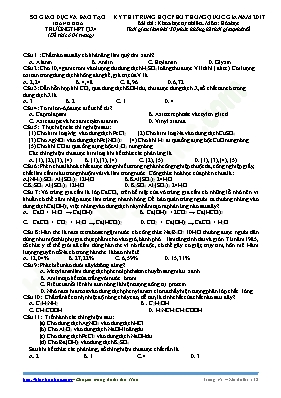 Đề thi thử THPT Quốc gia môn Hóa học năm 2017 - Sở GD & ĐT Thanh Hóa (Có đáp án)
